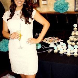 Hailey Adrianna Papell ivory white lace dress